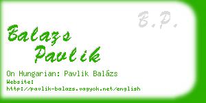 balazs pavlik business card